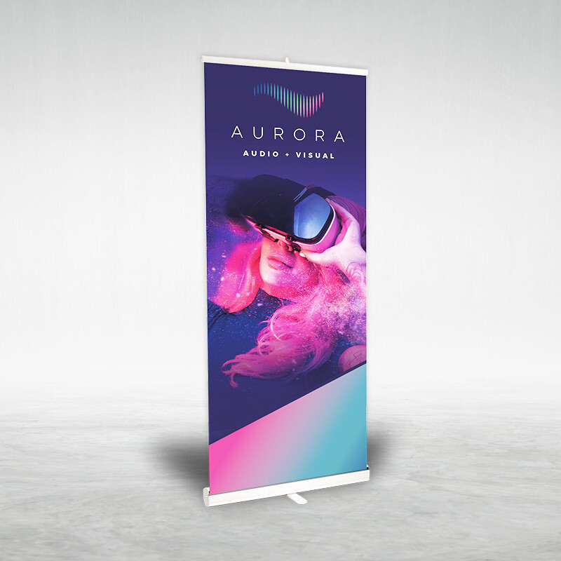 Reveal 33 retractable banner stand trade show sign