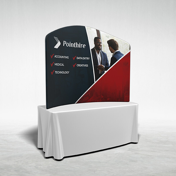 6ft Helium Arch tabletop display with arched top for visual differentiation