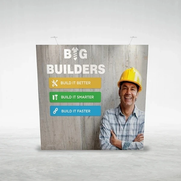 8ft Quick Up pop up display compact trade show backwall