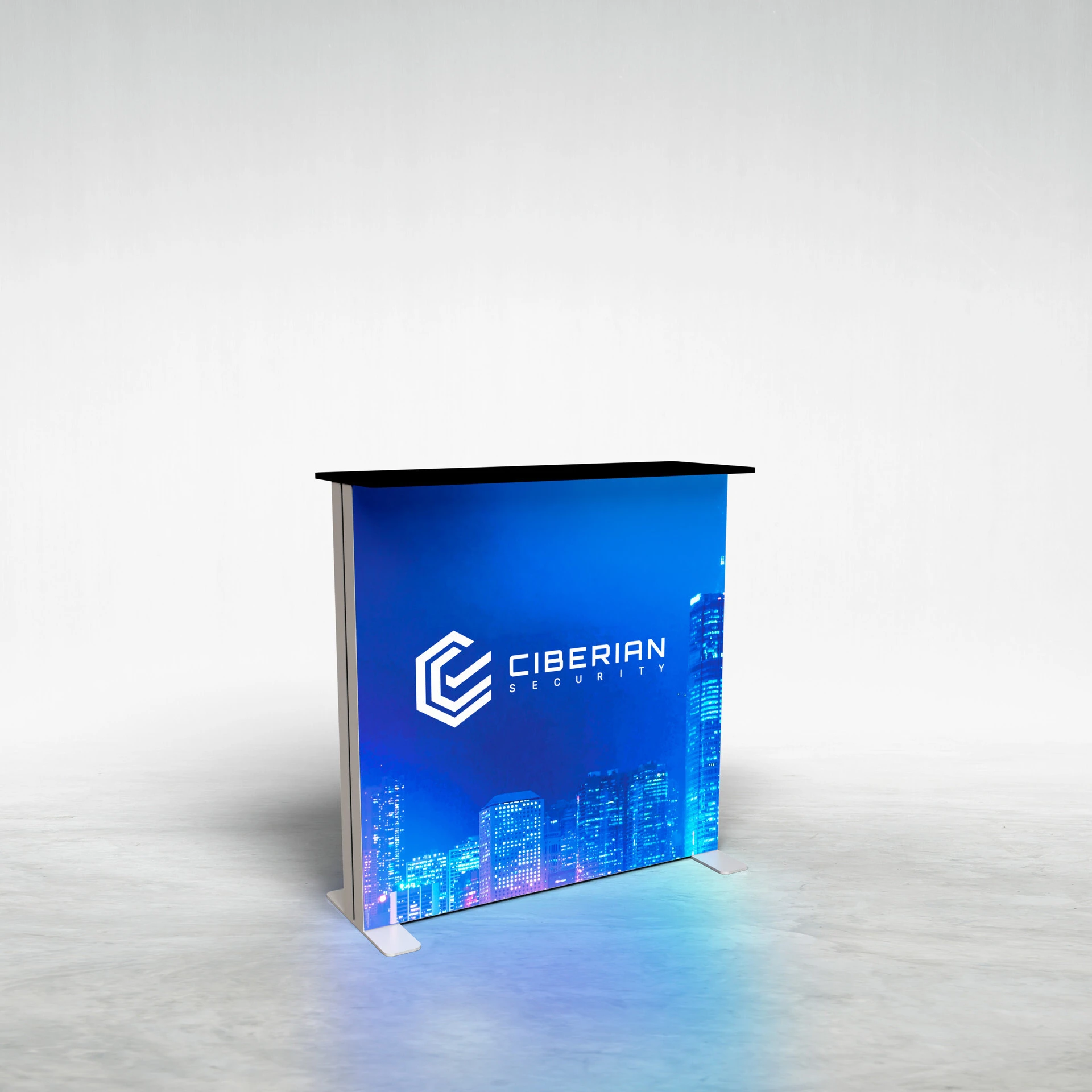 Aurora backlit SEG counter display for trade show lead capture and branding