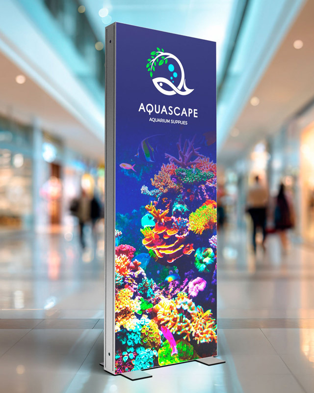 Backlit banner stand display