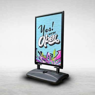 Wind Resistant Sign Frame Design Wind Resistant Sidewalk Sign with Custom Graphics | Displayit