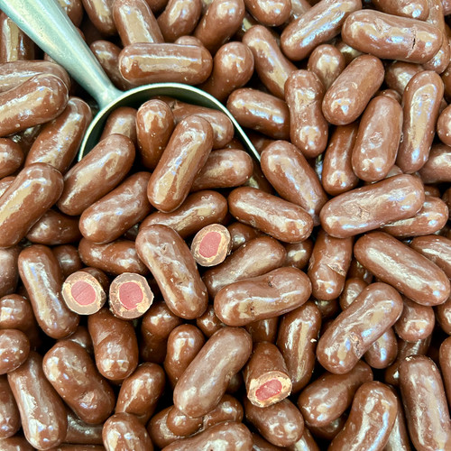 Raspberry Bullets in Milk Chocolate.
The Treat Factory
