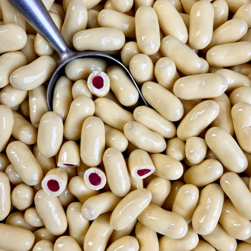 Raspberry Bullets in White Chocolate.
The Treat Factory