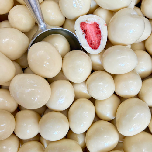 Strawberries Freeze Dried Whole in White Chocolate - The Treat Factory