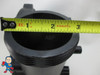 A 2" Threaded fitting measures about 3" edge to edge on the suction or pressure side..