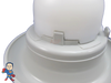 This is an example of the diffuser installed in a jet face.. Look for these recognizable parts on your jet face back.. You see the part that sticks into the diffuser, the plastic part that sticks and the lock in pinchers.. If your jet does not look like this with the round back Diffuser this part is not correct..