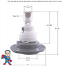 These are the basic measurements of a Waterway Power Storm Jet that fits into this jet body.. Note some faces are us to 5 1/2" wide..