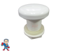 Air Control Valve 1-1/16" Hole Size , 2" Face Diameter, Smooth White, 1/2" Plumbing Connection