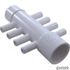 Manifold, 3/8"b, 8 Port, Flow Thru, 1"s x 1"spg