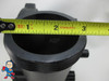 A 2" Threaded fitting measures about 3" edge to edge on the suction or pressure side.