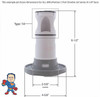 These are the basic measurements of the Pentair 4 5/8" face width used as a Diverter jet.. Meaning you can twist this jet and divert water to different parts of the tub..