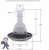 This is the basic measurements of a CMP Typhoon 400 Series jet and although the Waterway HTP55-270-2420 Diffuser looks similar they will not work on this jet.