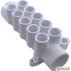 Manifold, 1/2"s,10 Port,Flow Thru,1-1/2"s x 1-1/2"spg,w/Plug