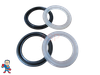 Set of (4) Hot Tub Spa 2" Heater or Pump Union Gasket Combo (2) 2 1/2" Lip & (2) 2 5/8" Lip Gasket