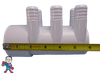 The manifold featured in this kit is Closed on one end the other end receives a 2" Pipe or fitting that would measure 2 3/8" OD..
