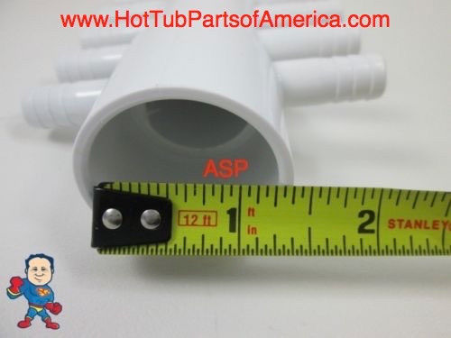 Hot Tub Spa Manifold – 1" Slip X 1" Spigot X (12) 3/8" Barbs – American Spa Parts ASP672-ECBE