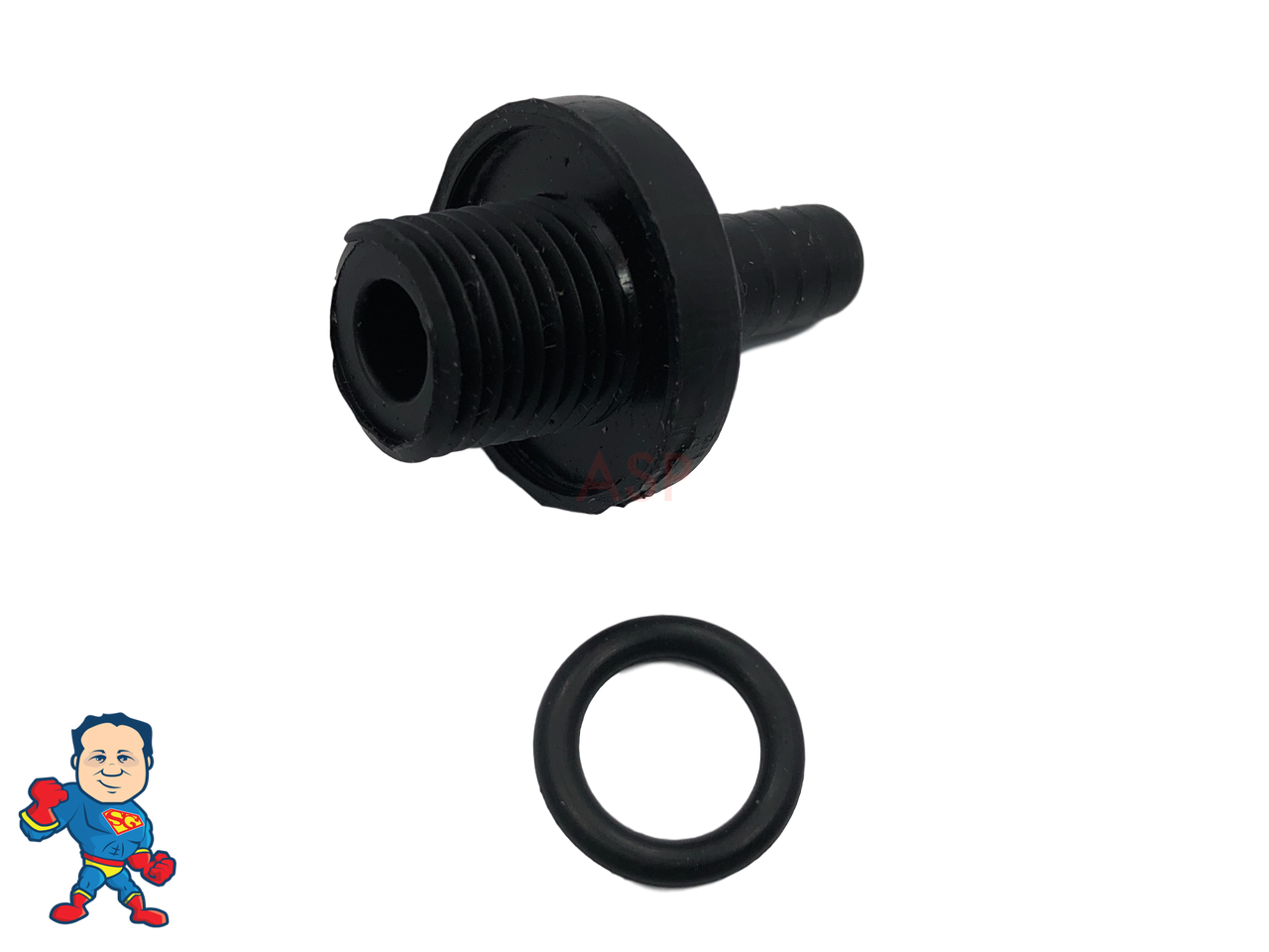 Drain Plug Adapter, Gecko, AquaFlo XP2, XP2E, 1/4" Barb x 1/4"Mpt