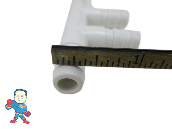 4 Way Tee Barb Coupler 3/8" Barb x 3/8" Barb with (2) 3/8" Barb
