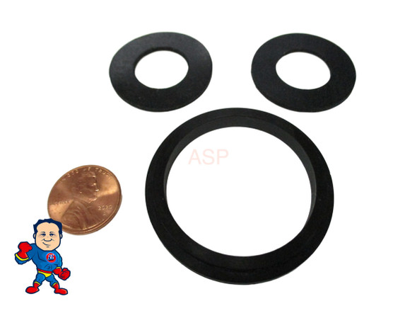 (1) Complete Set of (3) Gaskets (1) 2" Lip Gasket (2) 1" Thread Split Nut Gasket only for Air Union Saluspa Lay-Z-Spa™ Airjet™ "A" & "B/C" Couplings