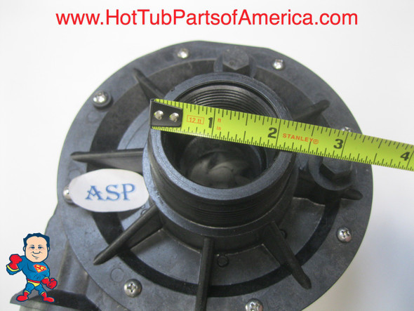 Wet End, Aqua-Flo, FMHP, 1.5HP, 1-1/2", 48 frame, 9.0A/230V, 14A/115v
The Suction and Pressure sides both Measure about 2-3/8" Across the threads and is called 1 ½”!