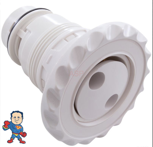 Jet Internal, Waterway, Poly Jet, 3-3/8" face diameter, Pulsator, Deluxe Scalloped, White