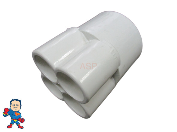 Manifold, 1/2" Slip, 4 Port, Transition, 1-1/2" Slip