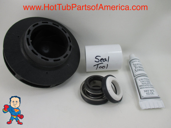 Spa Hot Tub Pump 3HP Impeller & Seal Kit LX300 LP300 Intertek 56 WUA Video How To