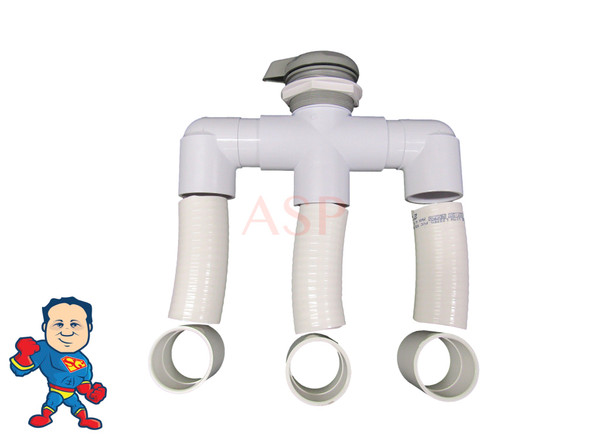 This Diverter Kit Includes the Diverter Valve, (3) 2" Couplers, (3) 6" Pieces of 2" Flex Pipe and (2) 2" Street Slip Ells. These are the components need to completely change this style of Diverter valve.. Note: There are some valves that have 1 1/2" pipe on one or more of the outlet sides in these cases you would need to purchase some 2" to 1 1/2" Bushings to convert down to 1 1/2"..