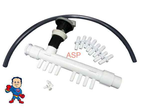 Air Manifold 8 Control Valve Kit Gray New 1" Spa Hot Tub Universal How To Video