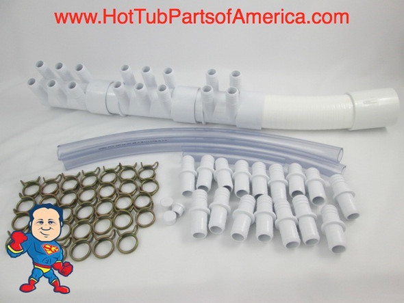 Manifold Hot Tub Spa Part 16 3/4" Outlets with Coupler Kit Video How To