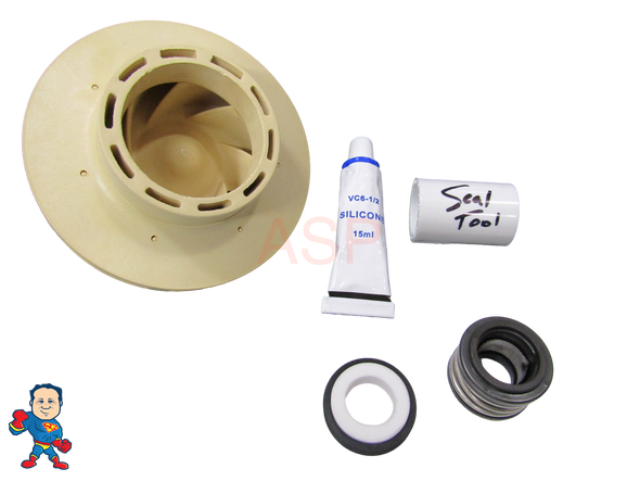 Spa Hot Tub Pump 2.5HP Impeller & Seal Kit May 2009+ Jacuzzi®  Premium or Sundance® Video How To