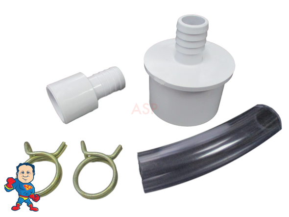 Barb Adapter, 3/4" Barb x 2" Spigot to 3/4" Slip Kit, Fits 2" Slip Water Manifolds