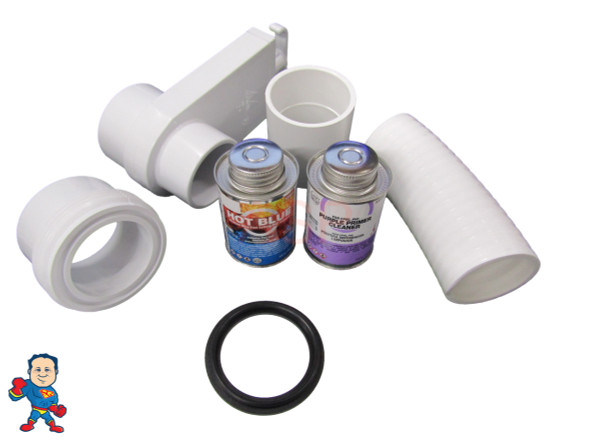 Hot Tub 2" Heater Union Slice To Plumbing Connect Kit with Glue