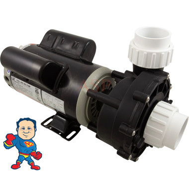 Complete Pump, Sundance or Jacuzzi Theramax II, 06020191-1, 1.65HP, 115v or 230V, 17.0A or 8.5A, 48 frame, 2"x 2", 1 Speed