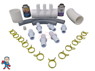 Manifold Hot Tub Spa 2" Street x 2" Slip (6) 3/4" Coupler Glue Kit Video How To