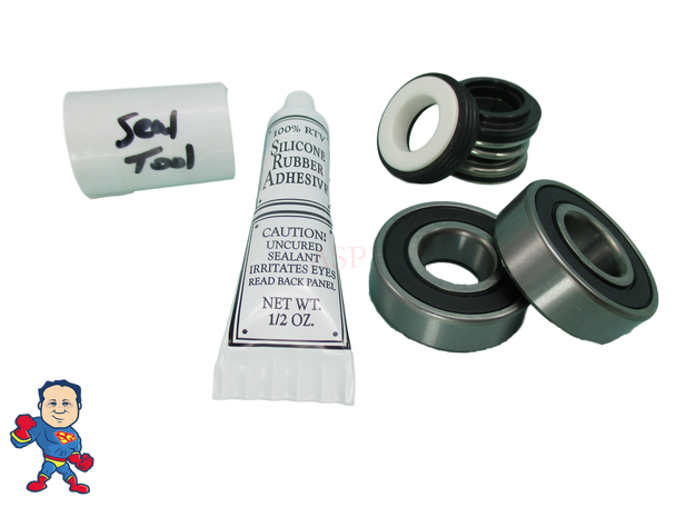 Jacuzzi (4) Mount Piranha Thera-Max Thera-Flo Pump Seal (2) Bearing Parts Kit with Silicon