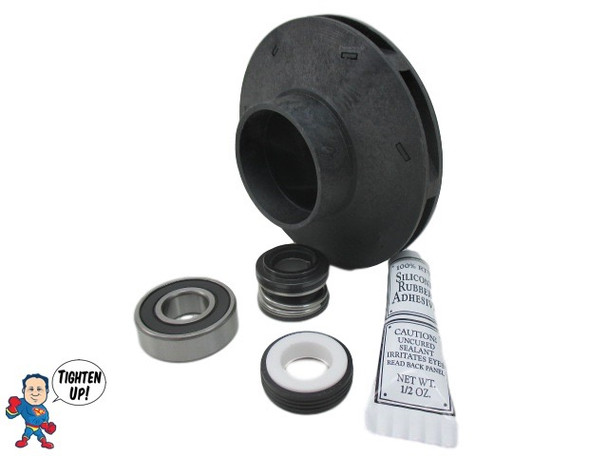 Watkins Hot Spring Impeller, (1) Bearing & Seal Kit XP2 2.5 HP 2 1/8" Eye Vendor # 4081, Wavemaster ,9000, 9200