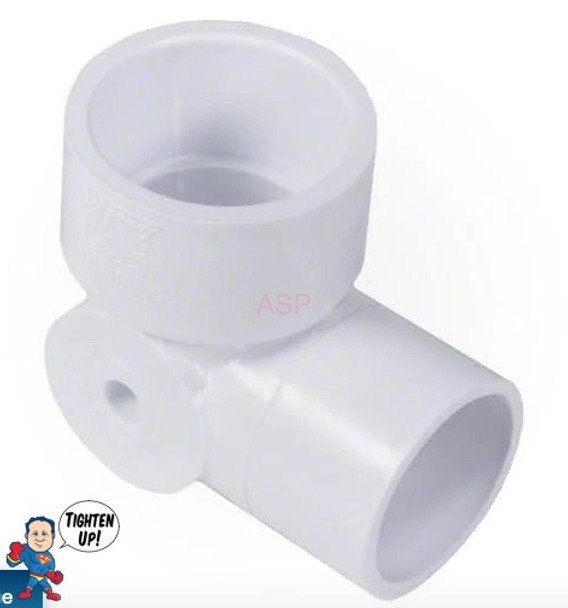 90 ELL 1 1/2" Street X 1 1/2" Slip with 1/8" FPT Plumbing PVC Fitting