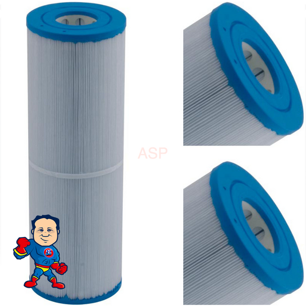 Filter Cartridge, 45sqft, 2-1/8" Hole Top, 2-1/8" Hole Bottom, 4-15/16" Wide, 14-7/8" Tall