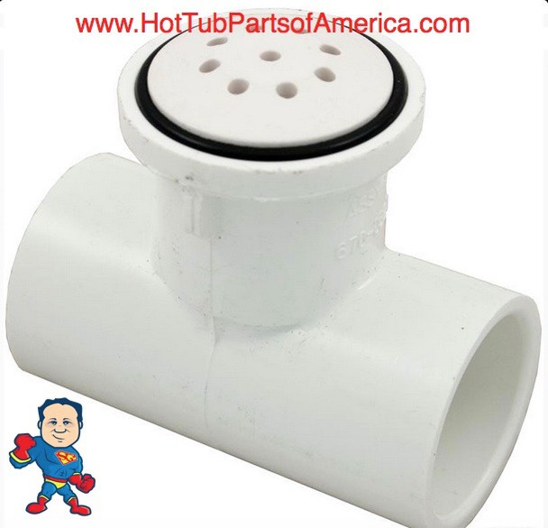 Air Injector Jet, Top Flow, 1"slip X 1" Slip, Tee Style, White, Salt and Pepper Style