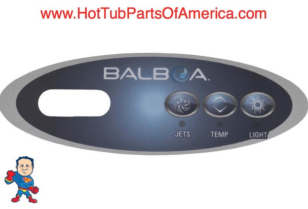 Overlay, Balboa Duplex Mini Oval, 3 Button Jet, Temp and Light