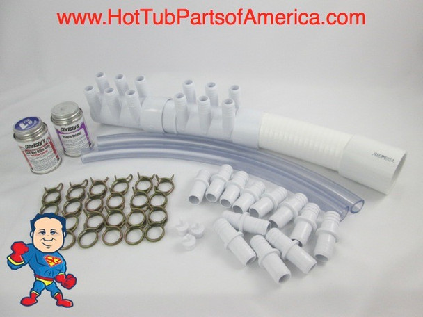 Manifold Hot Tub Spa Part 12 3/4" Outlet Glue And Coupler Kit Video How To