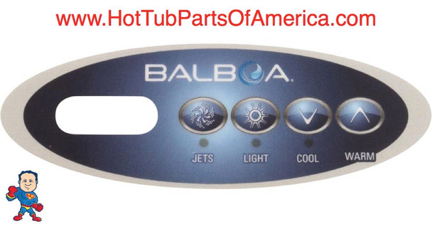 Overlay Balboa Topside 4 Button Spa Hot Tub #12 11852 Mini Oval Generic MAS260