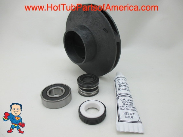 Impeller & Seal (1) Bearing Kit Aqua-Flo XP2 1.5 HP 2 1/8" Eye with 1/4" Vane Width 4 3/8" OD