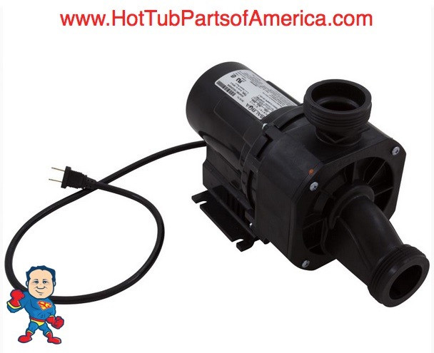 Garden Tub Pump, Bath, Gemini Plus II, .75hp,115v,1-1/2",w/Air Switch