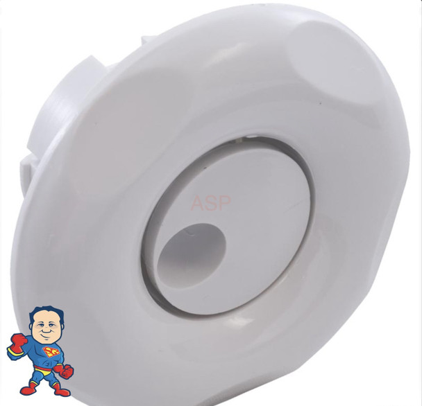 Jet Internal, CMP, Snap In Neck Jet, 2-1/2" face diameter, Whirly, 5 Scallop, White, No Prongs
