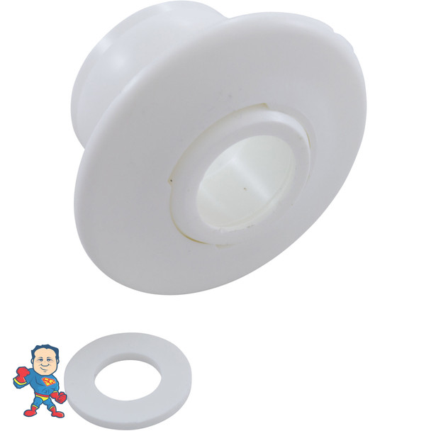 Garden Tub, Eyeball Fitting, Waterway Self Align, 1-1/2"Insider, 2-1/2"face diameter, White