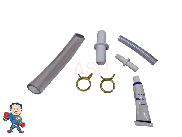 Jet Body Connect Kit, (4") 3/8" Tubing, (6") 3/4" Tubing, Barbed Couplers and Clamps