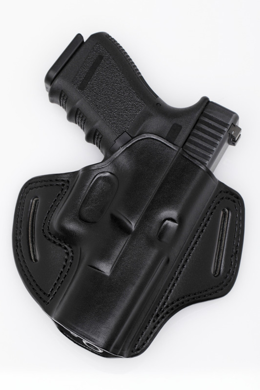 Pancake Style OWB Leather Holster for Pistol with Laser/Light